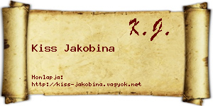 Kiss Jakobina névjegykártya